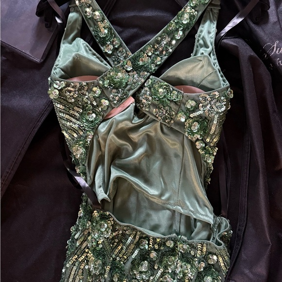 Primavera Couture Sparkling Green Backless Dress - Picture 6 of 11